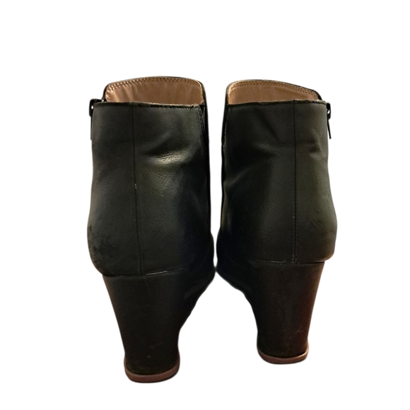 Soul Naturalizer Hudson Black Wedge Ankle Boots Booties 8.5 Zip - Picture 6 of 11